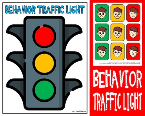 BEHAVIOR MANAGEMENT Traffic Light Chart & Picture Cards Set - Etsy