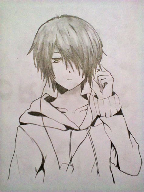 Pencil Sketch Cute Easy Anime Boy Drawing - another-wiens