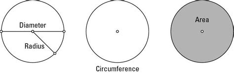 Radius, Diameter, Circumference, and Area of Circles - dummies