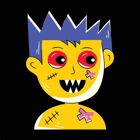 Trendy Zombie Face 18978320 Vector Art at Vecteezy