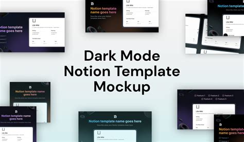 Dark Mode Notion Template Mockup