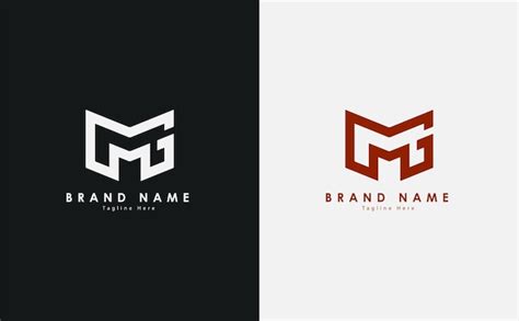 Premium Vector | Mg elegant vector logo design in black white and red color theme