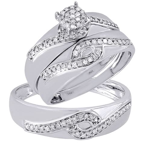 Trio Diamond White And Gold Wedding Ring Ring Sets Sale Images - Wedding Dresses Ideas