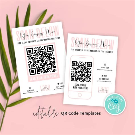 Custom QR Code Sign Design Scan QR Code Template Printable - Etsy México