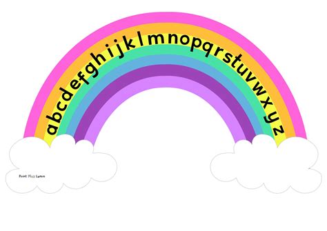 Rainbow alphabet mat - lower case - Printable Teaching Resources - Print Play Learn