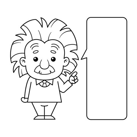 Black And White Scientist Albert Einstein Cartoon Character With Callout 7642086 Vector Art at ...