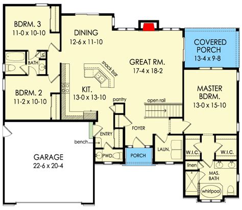 3-Bedroom One-Story Open Concept Home Plan - 790029GLV | Architectural Designs - House Plans