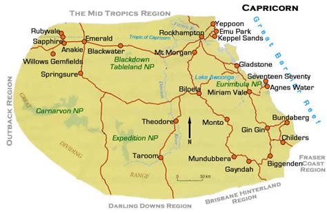 Road Region Maps Capricorn Coast Qld