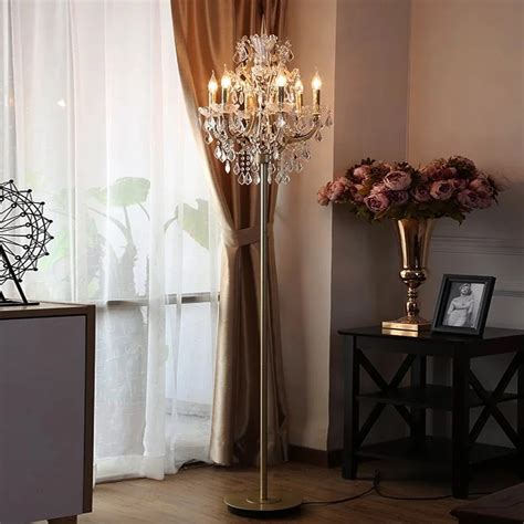 Crystal Floor Lamps for Living Room Antique Floor Lamp Crystal Standing Lamp for Bedroom Modern ...