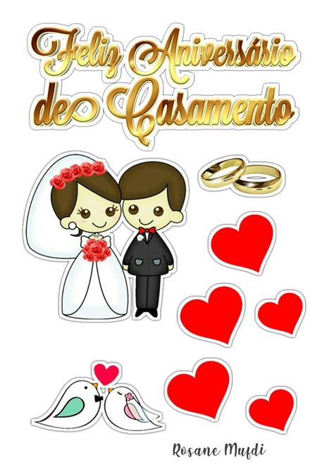 Pin by Adriana on arte casamento | Birthday cake topper printable, Topper, Happy wedding