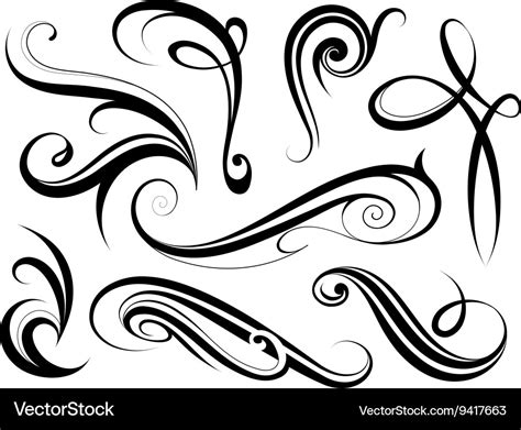 Set of calligraphy swirls Royalty Free Vector Image