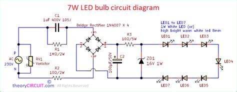 7W LED Bulb Circuit Diagram - theoryCIRCUIT - Do It Yourself Electronics Projects