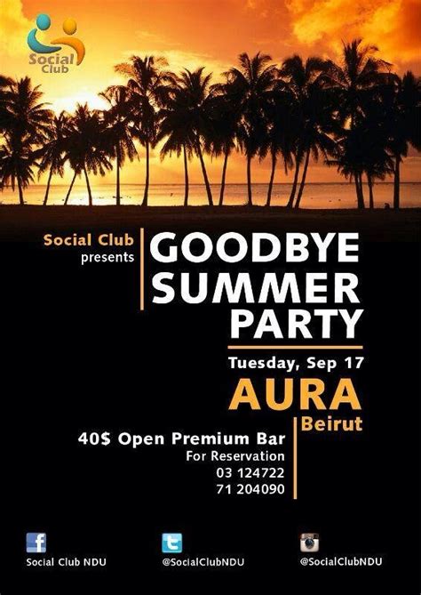 Social Club NDU Goodbye Summer Party « Lebtivity