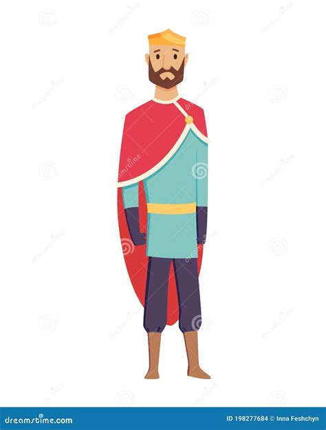 Medieval Kingdom Character of Middle Ages Historic Period Vector Illustrations. King with Crown ...