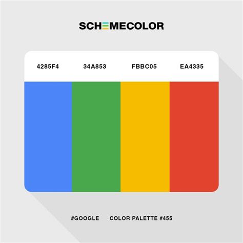 Google's Official Brand Color Codes | Logo color schemes, Color palette design, Logo color