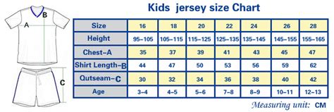 Jersey Number Size Chart