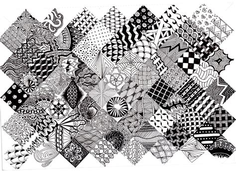 Flower Patterns Zentangle - 9 Free PDF Printables | Printablee