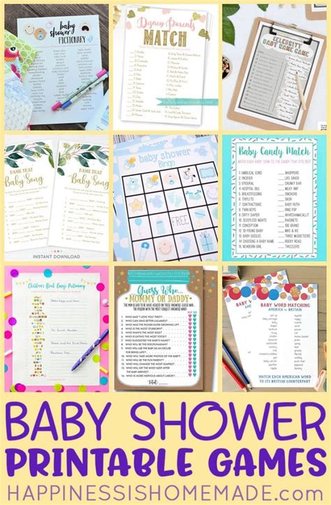 20+ Printable Baby Shower Games - Happiness is Homemade