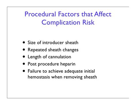 Femoral Site Complications