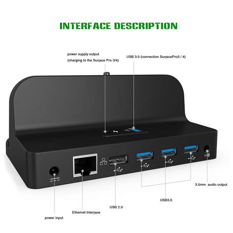 Microsoft Surface Dock, Fitian Docking Station Charging Stand for Microsoft Surface Pro3/Pro4 ...