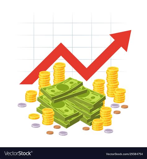 Cartoon savings value growth money profit Vector Image