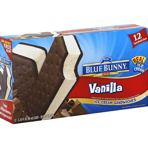 Blue Bunny Ice Cream Sandwiches, Vanilla | Non-Dairy Ice Cream & Novelties | Valli Produce ...