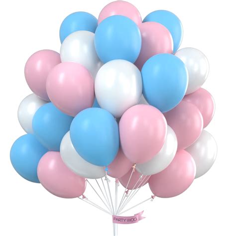 Buy PartyWoo Pink and Blue Balloons 100 pcs 10 Inch Baby Blue Balloons Baby Pink Balloons Matte ...