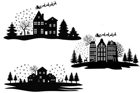 Christmas village house silhouette | Deeezy