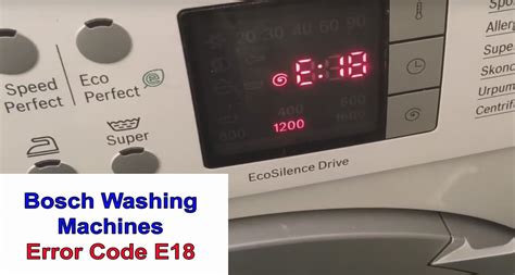 Bosch washer error code E18