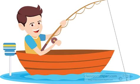 Fishing-Clipart - boy-fishing-in-small-motor-boat-clipart - Classroom Clipart