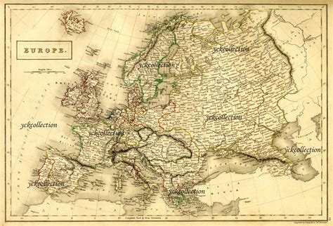 Antique Europe Map 1840 Ultra High Resolution 8 X 10 to 28 X 42 Instant Digital Download - Etsy