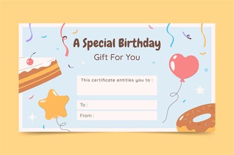 Free Vector | Hand drawn birthday gift voucher design