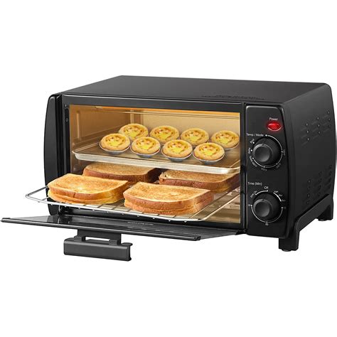 COMFEE' 4 Slice Small Toaster Oven Countertop, Retro Compact Design, Multi-Function with 30 ...