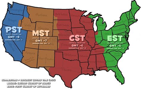 United States Time Zone Map | USA Time Zone