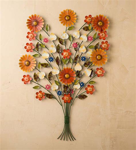 Metal Flower Bouquet Wall Art | PlowHearth