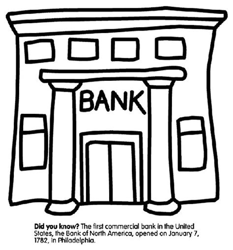 a bank building with the word bank on it's front and side entrance, outlined in