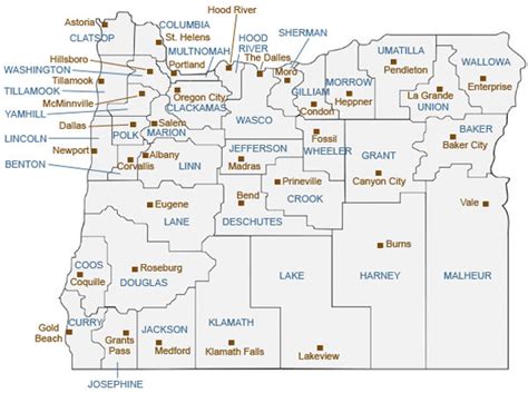 Map Of Counties In Oregon – Verjaardag Vrouw 2020