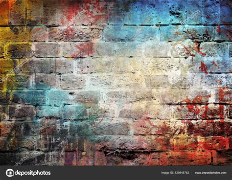 Graffiti Brick Wall Colorful Background Stock Photo by ©Ensuper 429846762