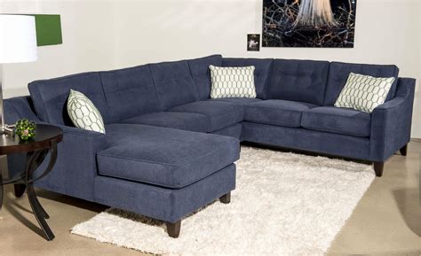 Blue Leather Chaise Sofa - img-Abigail