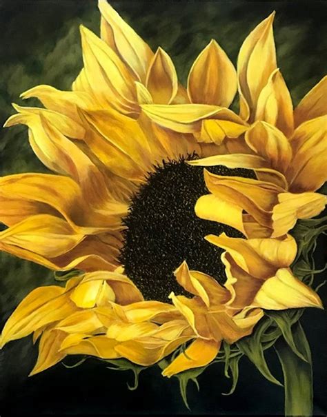 Sunflower Painting 4X4 Canvas - SUNFLOWER