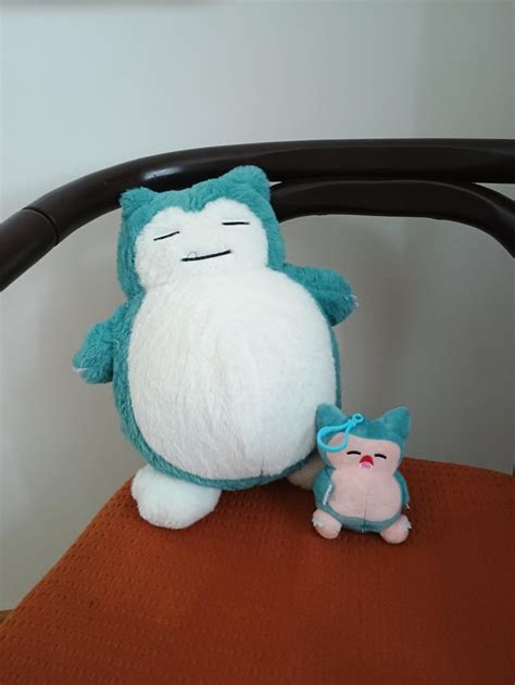 these are my Snorlax plushies, I got the smaller one today and the bigger one yesterday for my ...