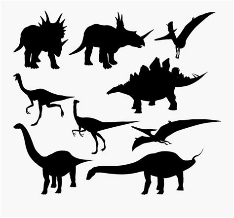 Dinosaurs Silhouettes Set Dinosaur Free Transparent Clipart | The Best Porn Website