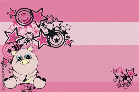 cartoon baby pig wallpaper2 Stock Vector | Adobe Stock