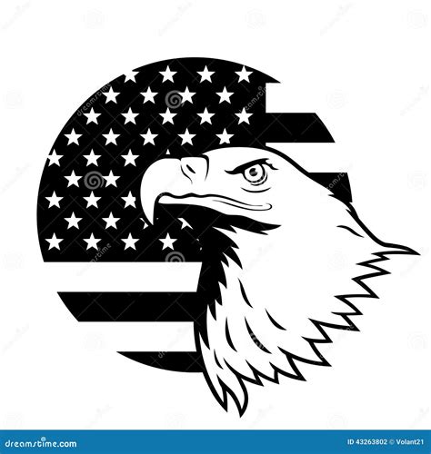 American Flag Eagle Clip Art Black And White