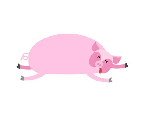 Dead pig. Farm animal is dead. Corpse of swine — Stock Vector © popaukropa #144976063