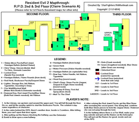 Resident Evil 2 Claire A: R.P.D. 2nd Floor/3rd Floor Map (GIF) - StarFighters76 - Neoseeker ...