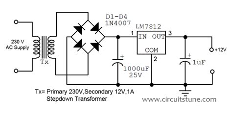 Wiring diagram Ref: 12V fixed voltage power supply circuit diagram