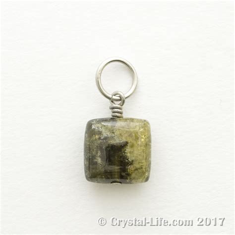 Green Garnet Pendant | 1/2" | Green Square | Crystal Life Technology, Inc