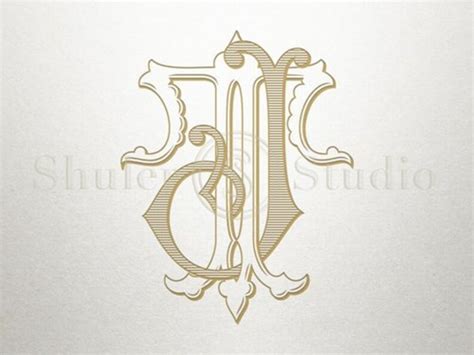 Fancy Monogram Design JT TJ Fancy Monogram Digital - Etsy