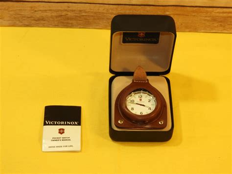 Vintage Victorinox Swiss Pocket Watch, Swiss Army Knife Watch, Swiss Pocket Watch, Brown Leather ...